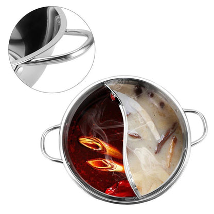 Stainless Steel Twin Divided Double Pot Hotpot Cooker