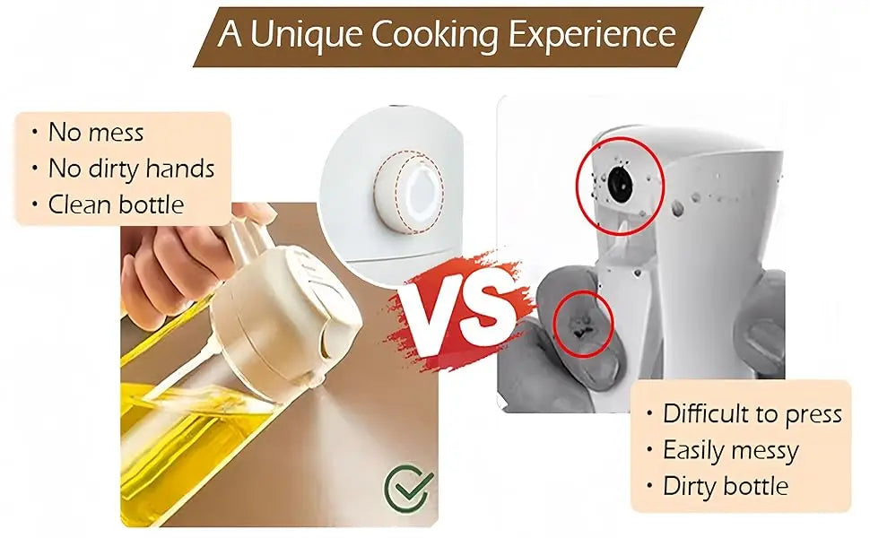 1-2PCS 2in1 Olive Oil Dispenser Bottle 500ml Plastic Oil Sprayer Cooking Oil Spray Tank BBQ Baking Picnic Kitchen Tools for Home