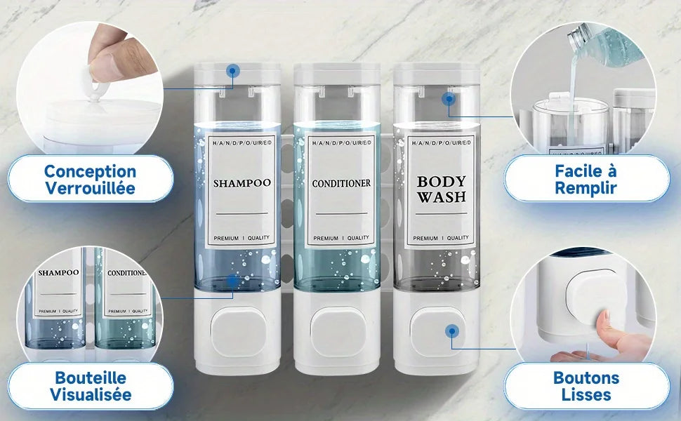 3-in-1 Shampoo and Conditioner Dispenser
