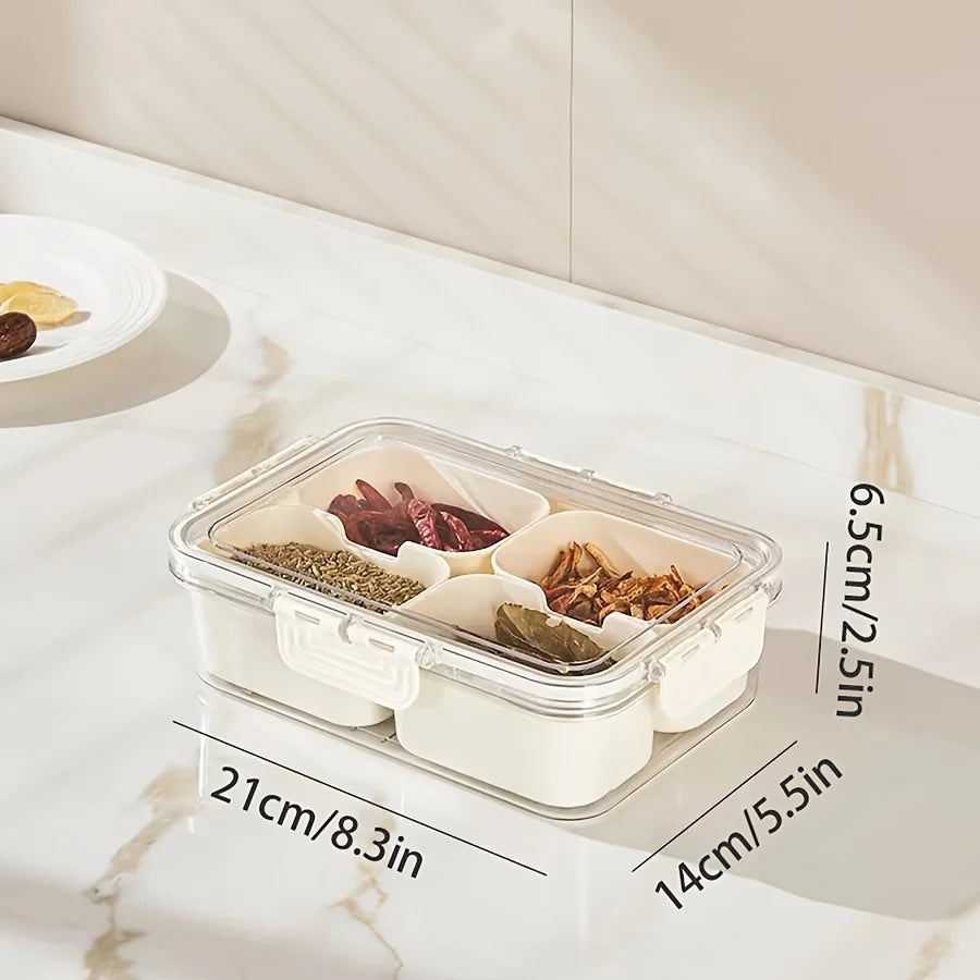 Divided Serving Tray with Lid , Food Storage Container, Snack Box, 8 Compartment Snack Containers, Fruit Storage Containers