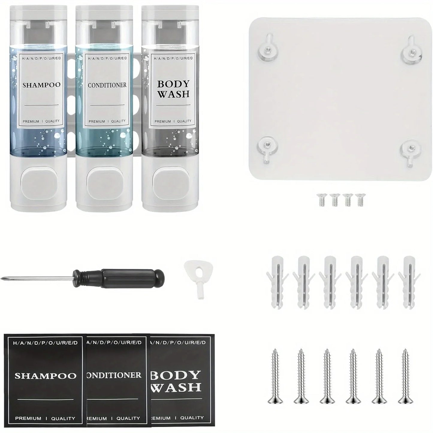 3-in-1 Shampoo and Conditioner Dispenser