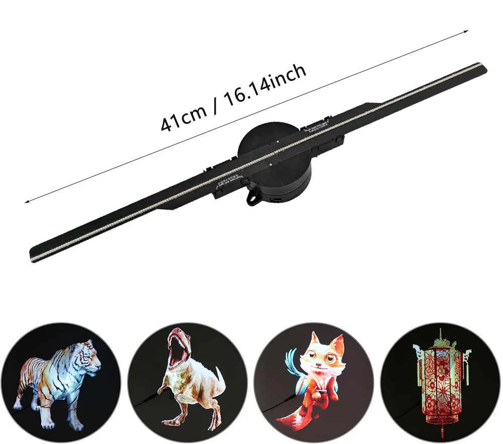 3D Hologram Fan 42CM WiFi 3D Holographic Projector Advertising Display Light HD Holographic Projector for Stores Bars Party Xmas