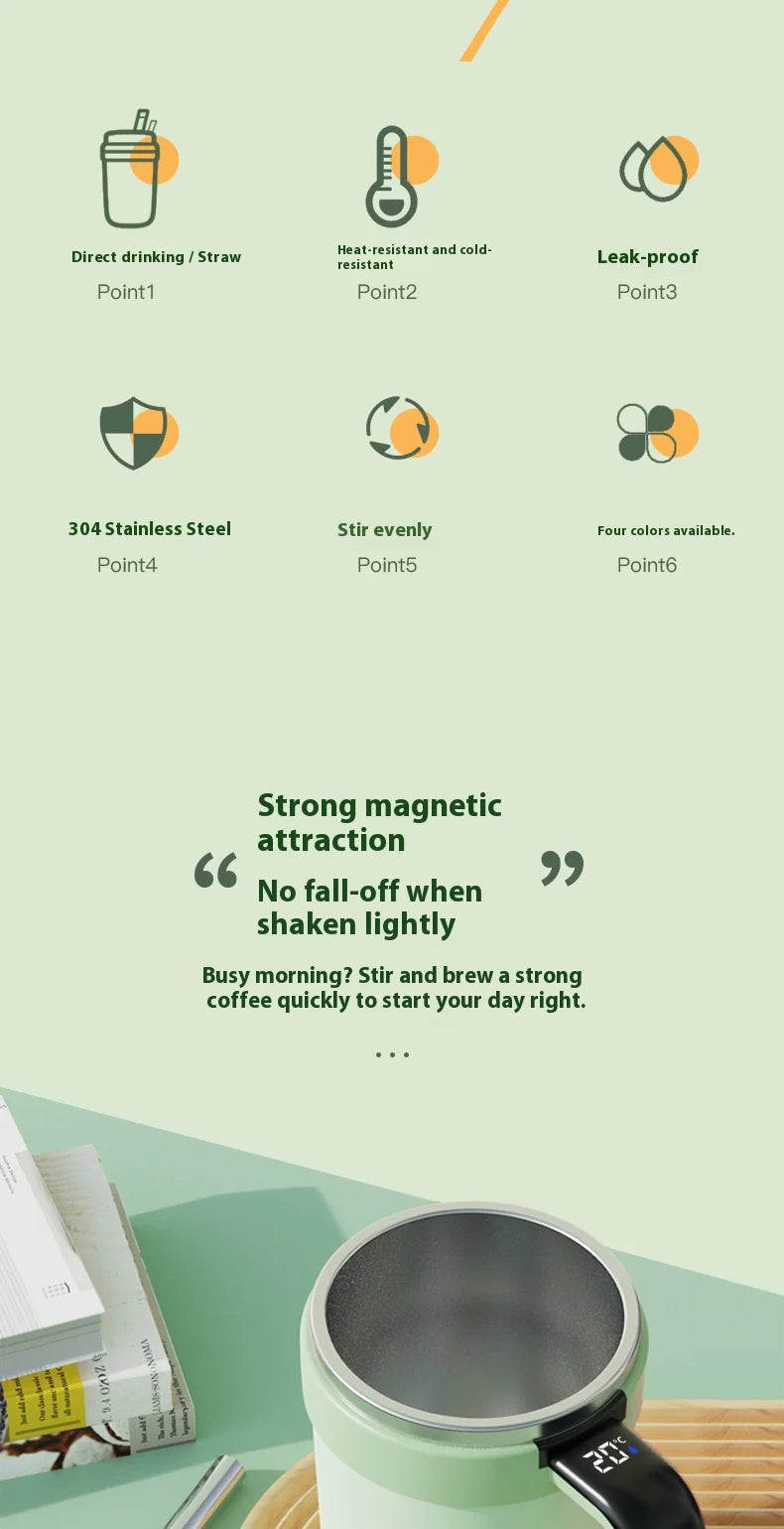 smart temperature-measuring magnetic automatic stirring cup