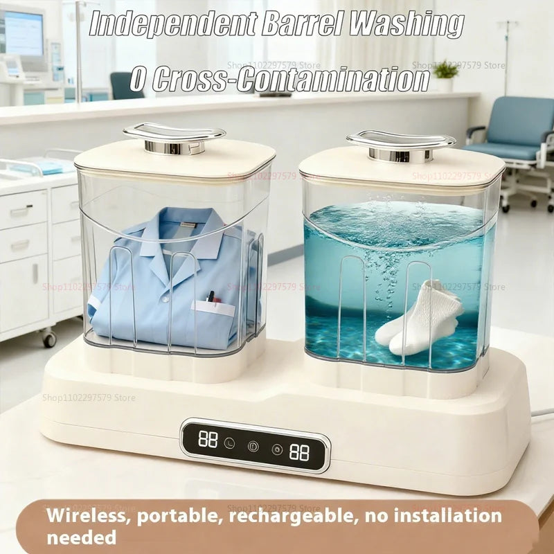 Double Barrel Independent Portable Cleaning Machine Installation-Free Model For Home Dormitories Compact Mini Clothes Cleaner