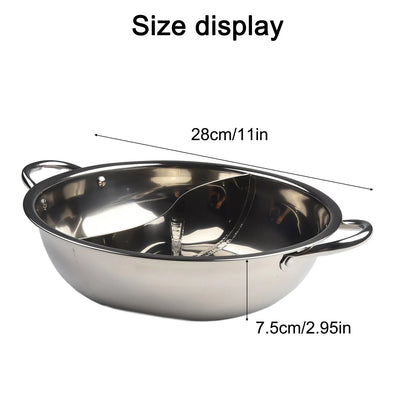 Stainless Steel Twin Divided Double Pot Hotpot Cooker
