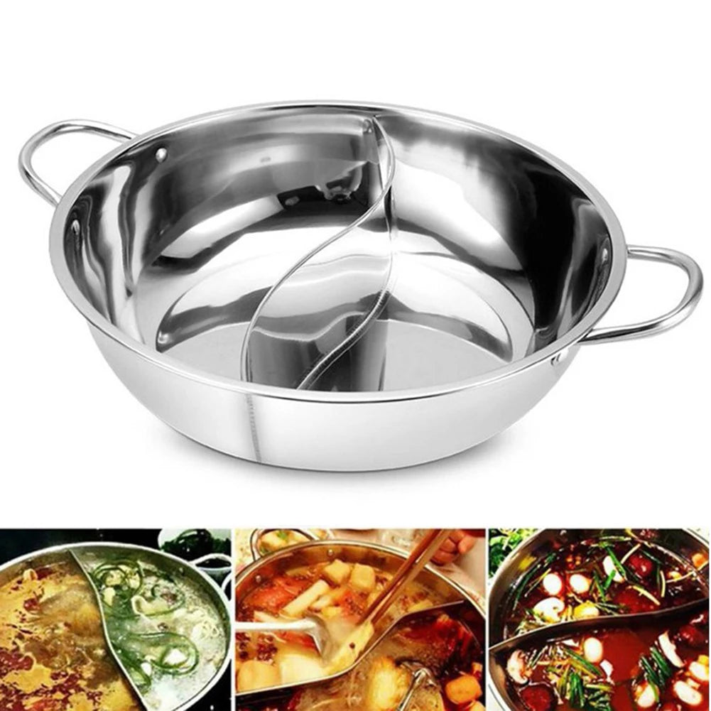 Stainless Steel Twin Divided Double Pot Hotpot Cooker
